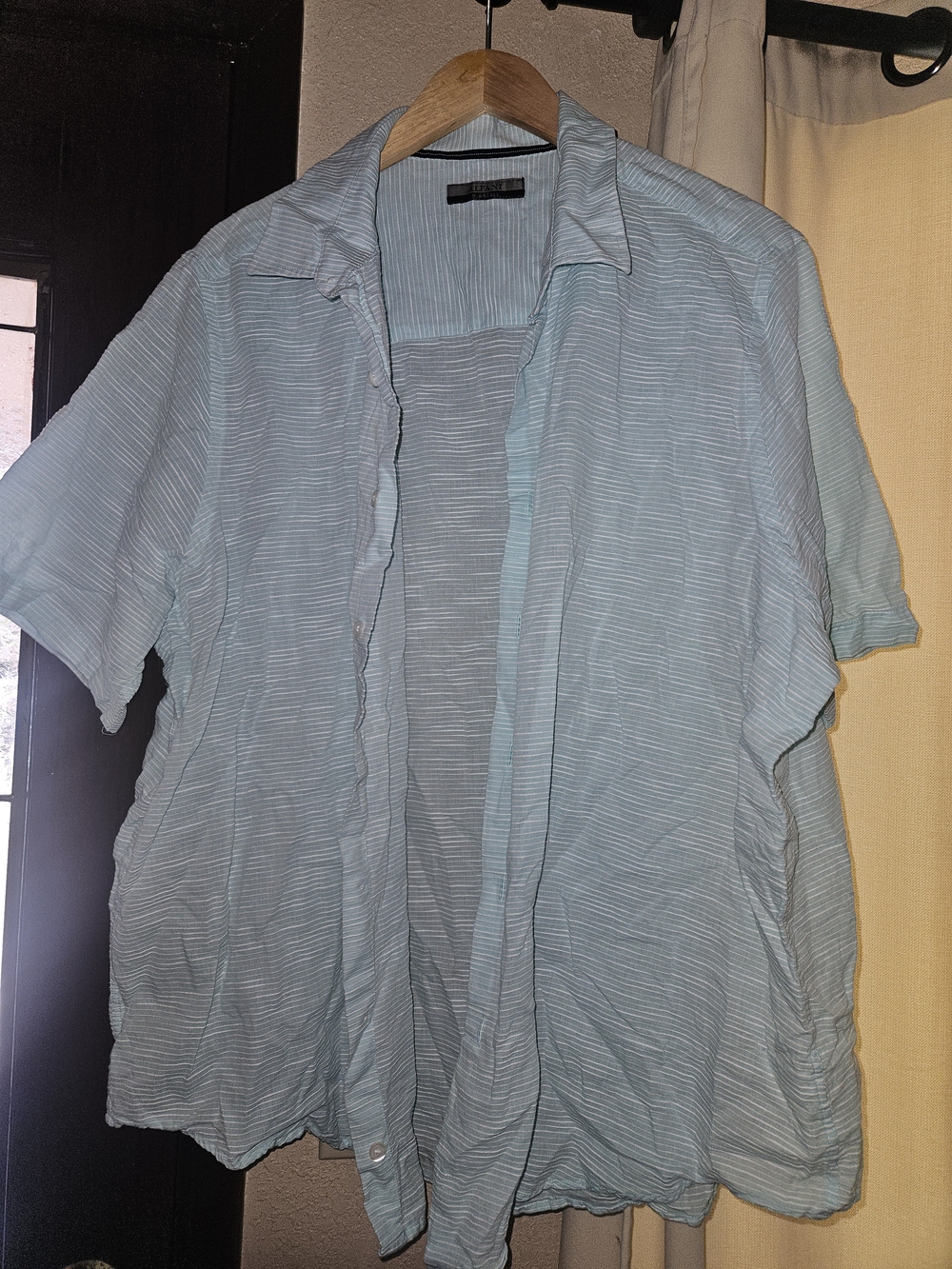 Alfani Light Blue Striped Short-Sleeve Shirt